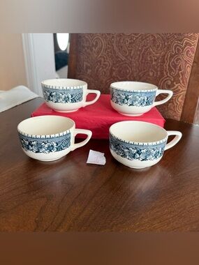 Set of 4 Royal China Cavalier Colonial Heritage Ironstone Tea / Coffee Cups #1